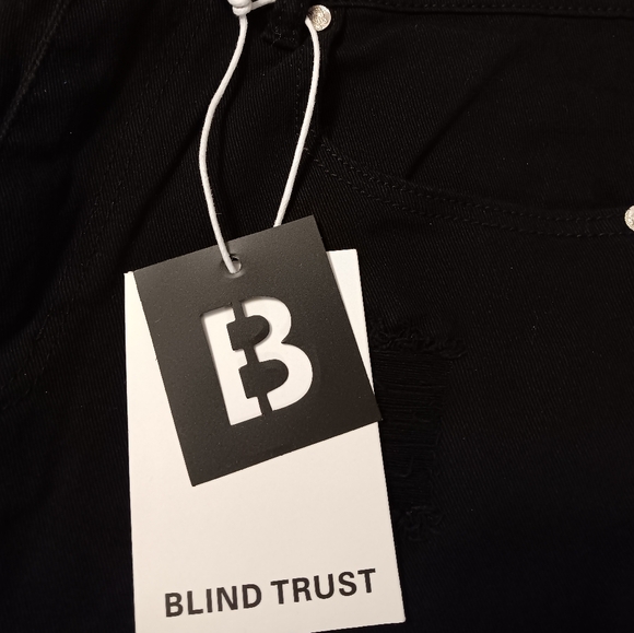 Blind Trust Brand Men''s Distressed Jean Shorts Black Colorway Slim Fit Size 32 - Picture 5 of 7